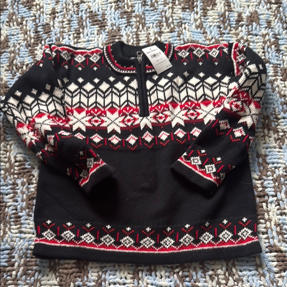 Hanna Andersson Black and Red Patterned Sweater- New with tags